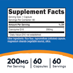 Nutricost, коэнзимQ10, 200 мг, 60 капсул