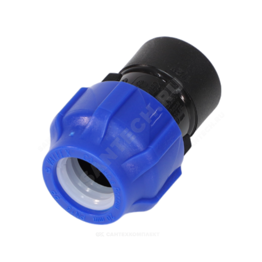 Муфта компрессионная ПЭ Дн 32х3/4" ВР Ру16 VALFEX 121001232034