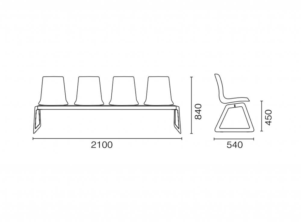 Система с четырьмя сиденьями Papatya X-Treme Bench