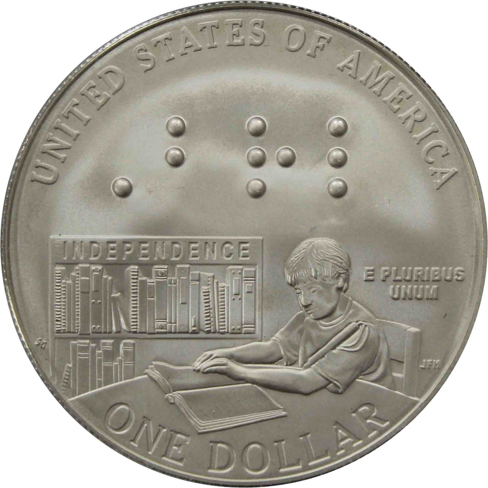 1 доллар 2009 P "200 лет Луи Брайлю"