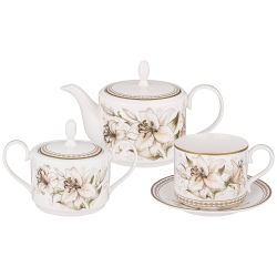 ЧАЙНЫЙ СЕРВИЗ LEFARD "LILIES" НА 6 ПЕР. 14 ПР. 1000/350/300 МЛ (КОР=4НАБ.)