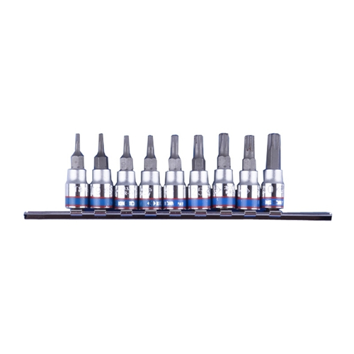 KING TONY (2119PR) Набор торцевых насадок 1/4", TORX с отверстием, Т8-Т40, 9 предметов