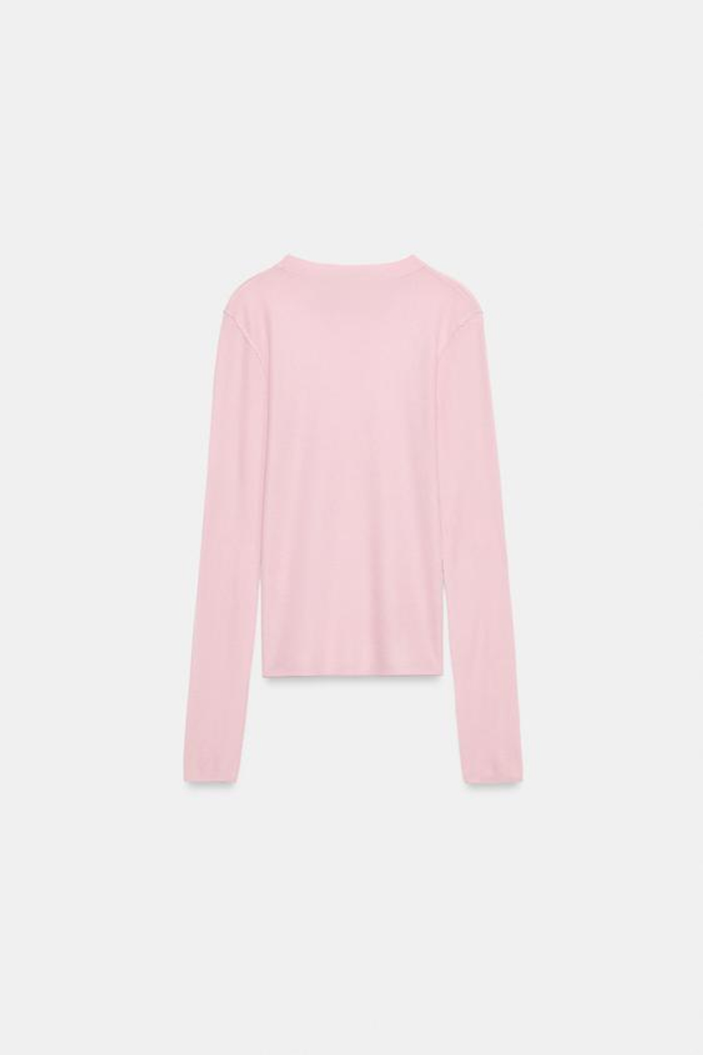 ZARA ПОЛУПРОЗРАЧНЫЙ ТРИКОТАЖНЫЙ ТОП, РОЗОВЫЙ