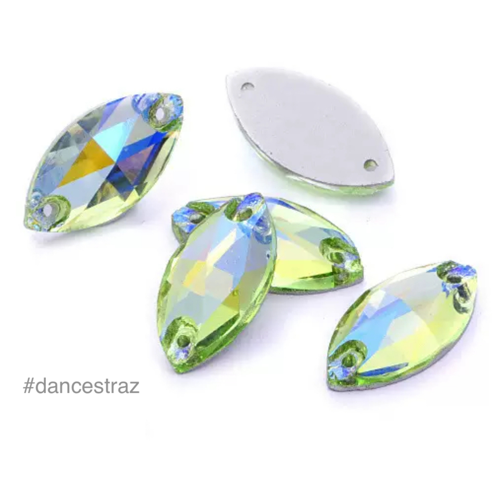 Стразы пришивные, Horse Eye, Light Peridot AB, A3-P47, 9*18mm, (36  ea/pkg), A3 (F2)