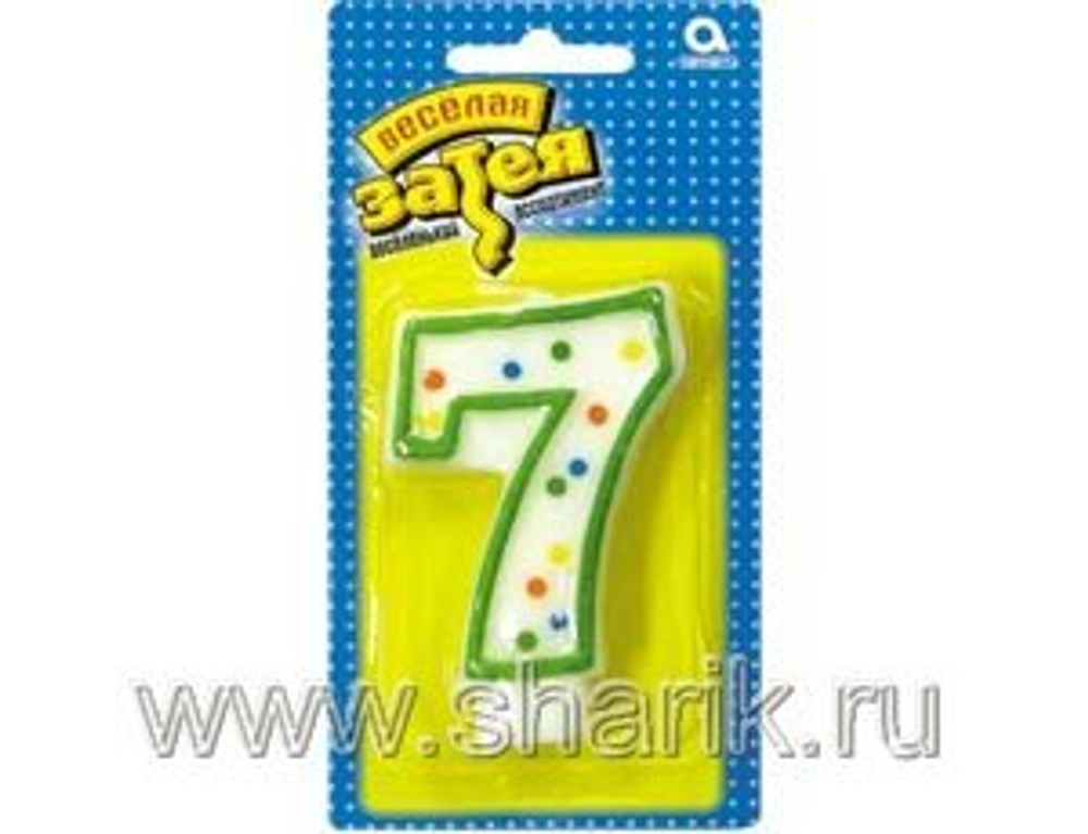 Свеча -цифра "7" 7,6см/A