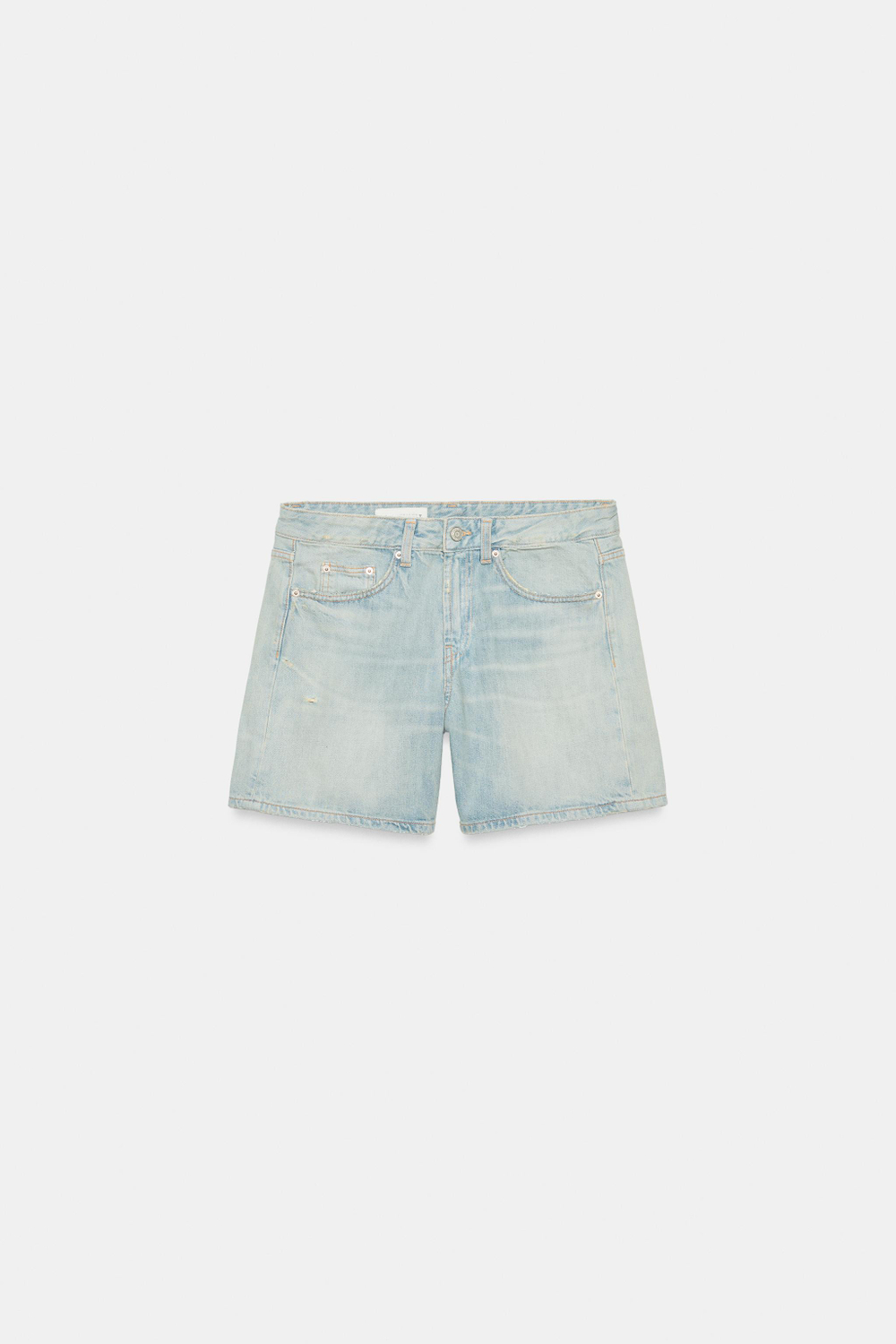 ДЖИНСОВЫЕ ШОРТЫ TRF СО СРЕДНЕЙ ПОСАДКОЙ — ZARA