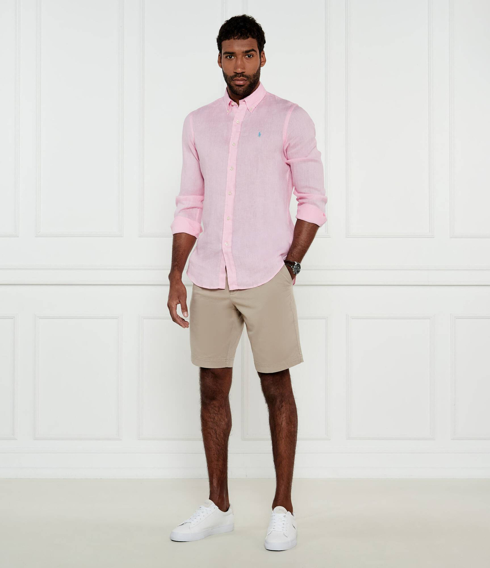 Льняная рубашка POLO RALPH LAUREN - розовый(710966294)