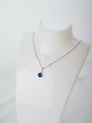 Кулон-кубик Миражи с синим кристаллом Swarovski