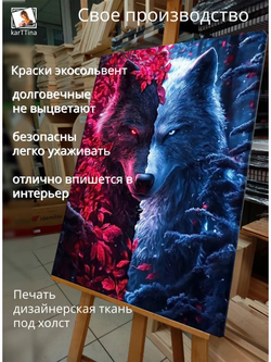 Картина "Два мира", галерейная 50х70см 1шт., на деревянном подрамнике