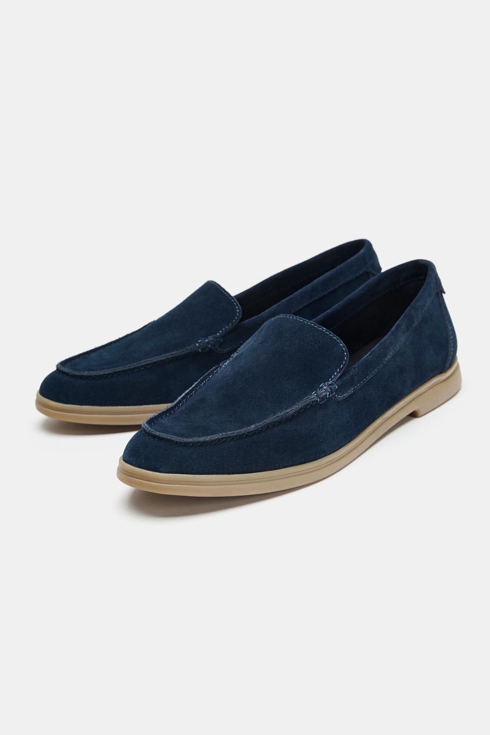 ZARA ЗАМШЕВЫЕ ЛОФЕРЫ, СИНИЙ