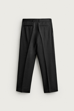 ZARA КОСТЮМНЫЕ БРЮКИ ИЗ 100% ШЕРСТИ MANTECO®, СЕРЫЙ МЕЛАНЖ