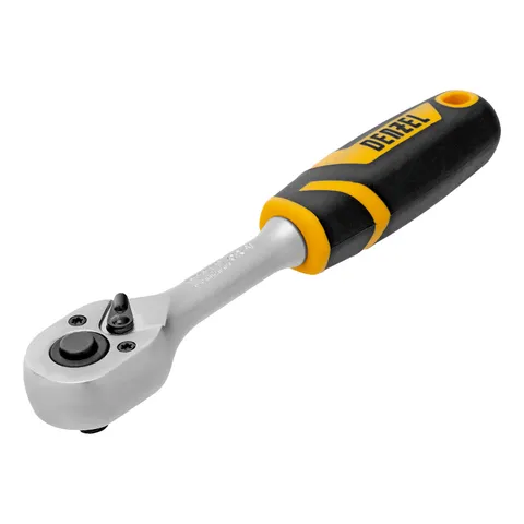 Ключ-трещотка 1/4", 90 зубьев, с быстрым сбросом, CrV Denzel
