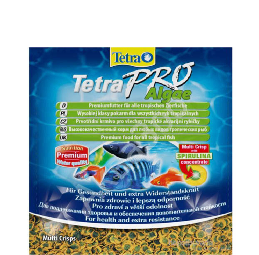 Корм для рыб TetraPro Algae Crisps, чипсы со спирулиной д/рыб (пакет) 12 гр.