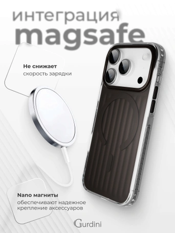 Чехол накладка iPhone 17 Pro / 18 Pro 6.3" Gurdini Ocean Case (10) Metalic черный