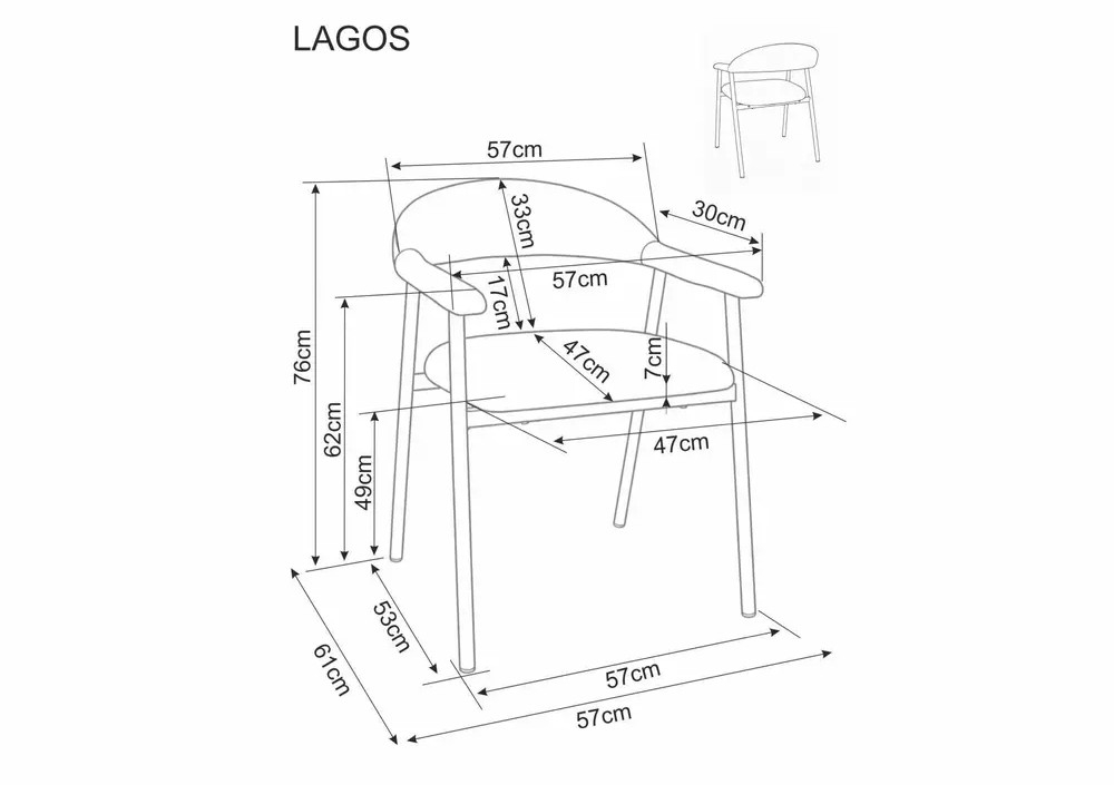 Стул SIGNAL LAGOS D Raven 22 бежевый/орех