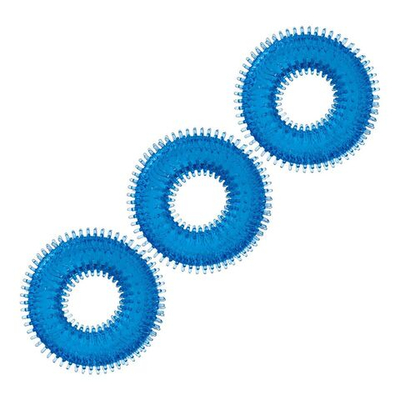 Комплект из трех голубых колец для эрекции 3-Pack Ultra-Stim Stretch Cock Rings (Цвет: голубой)