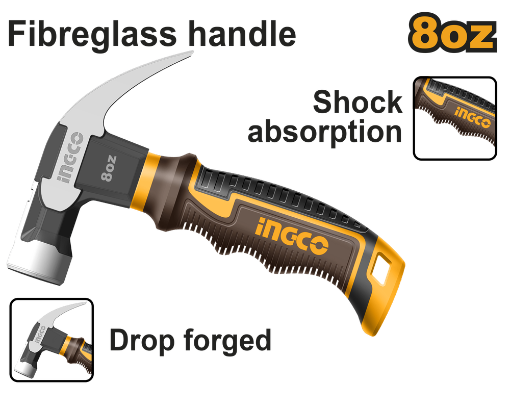 Молоток-гвоздодер мини INGCO HCH81008D