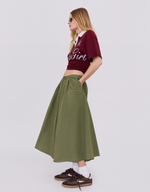 Женская юбка миди с эластичным поясом - BERSHKA