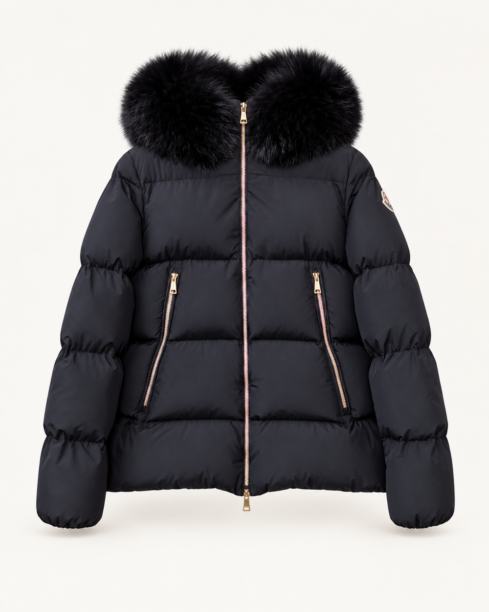 Женский пуховик Moncler Laichefur — чёрный