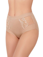 Высокие трусики Charm Cotton с кружевными вставками (Размер: XXL) (Цвет: телесный)