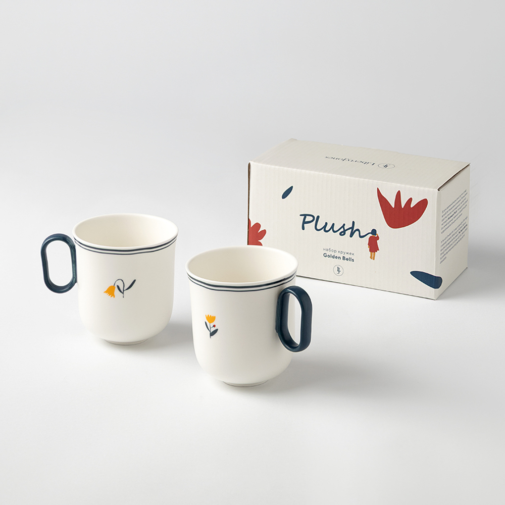 Набор из двух кружек Plush, Golden Bells, 350 мл