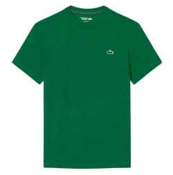Мужская теннисная футболка Lacoste Ultra Dry Crocodile Print Sport - fairway/black