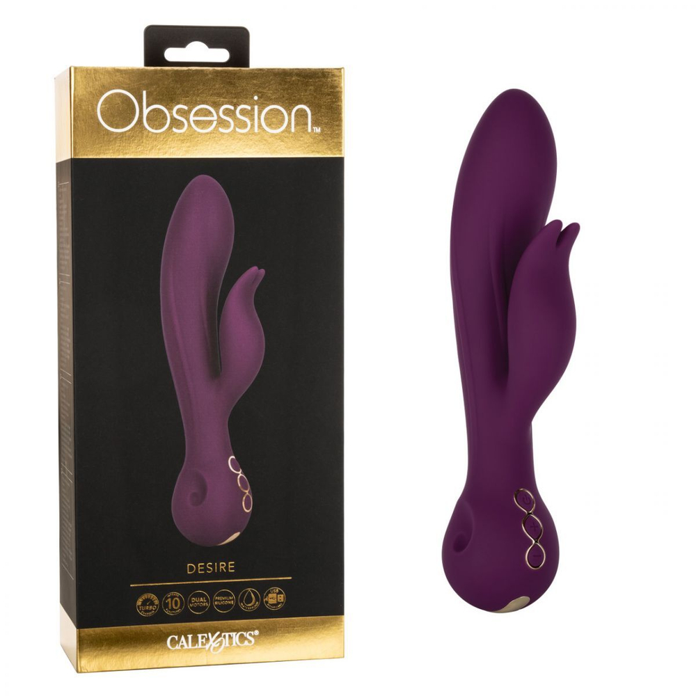 Фиолетовый вибратор-кролик Desire - 22,25 см. (Цвет: фиолетовый)