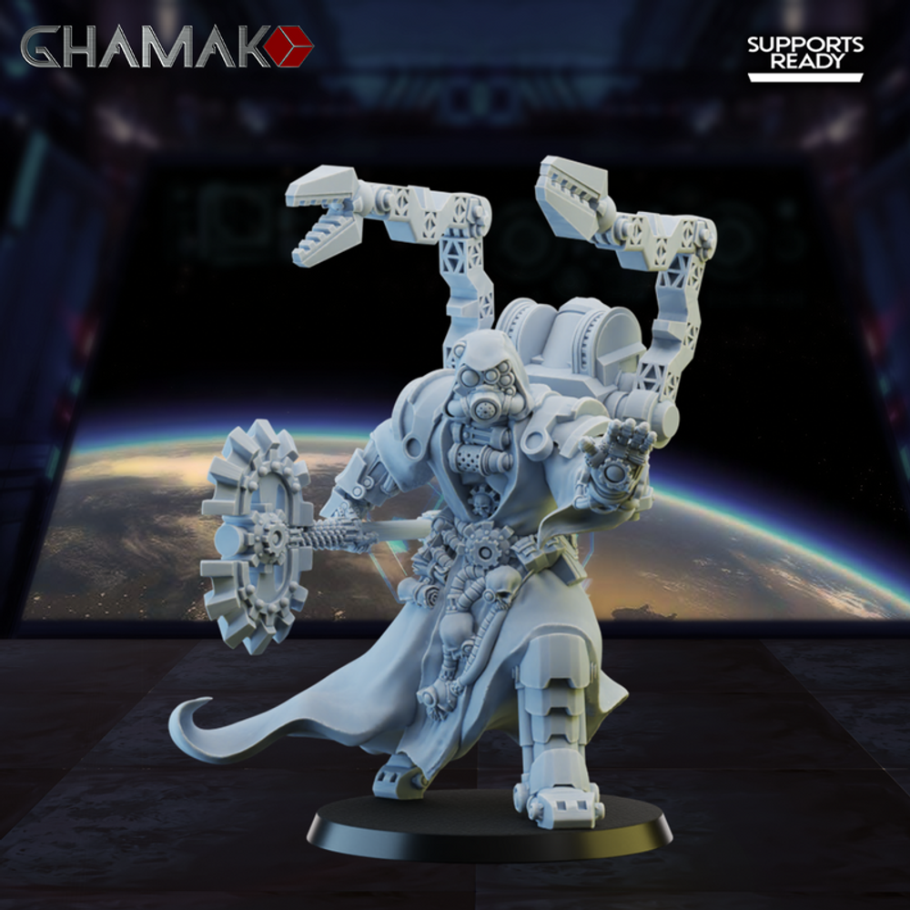 Adeptus Mechanicus Tech-Priest Техножрец №2 миниатюра для dnd, днд, pathfinder, фентези, Настольная игра, НРИ, Варгейм, РПГ