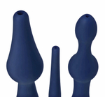 Набор из 3 универсальных насадок для анального душа Universal 3 Piece Silicone Enema Attachment Set (Цвет: синий)
