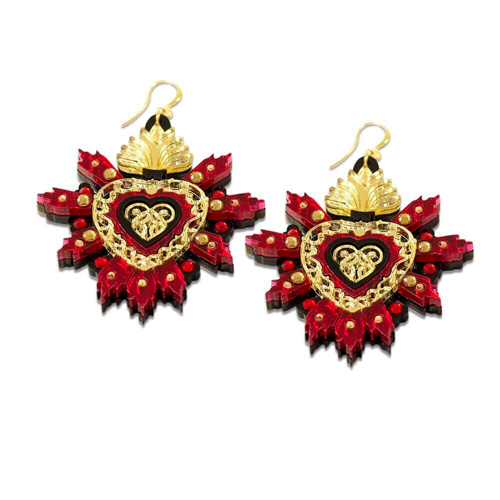 Священное сердце / Sacred heard, earrings, Au