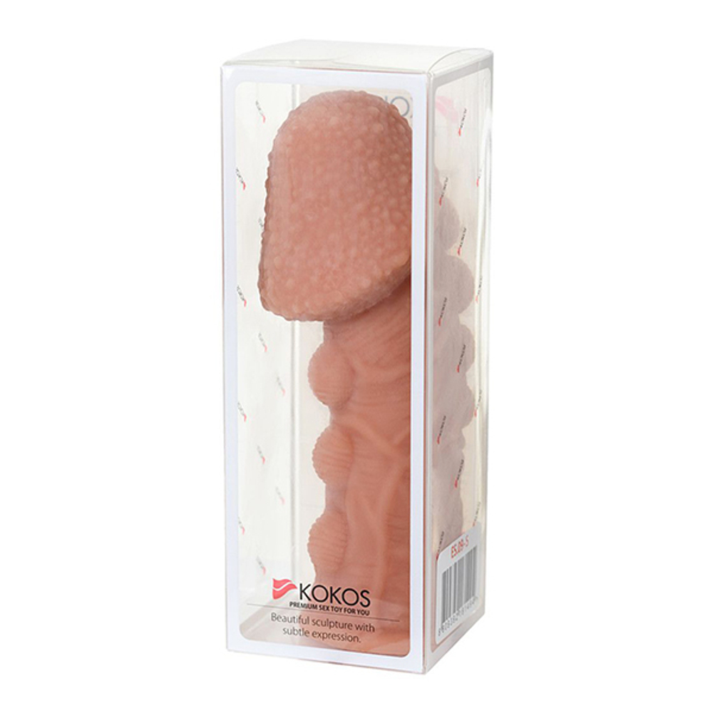 Насадка на фаллос 12,7см с пузыриками, венками и ребристостью Kokos Extreme Sleeve 009 S Size