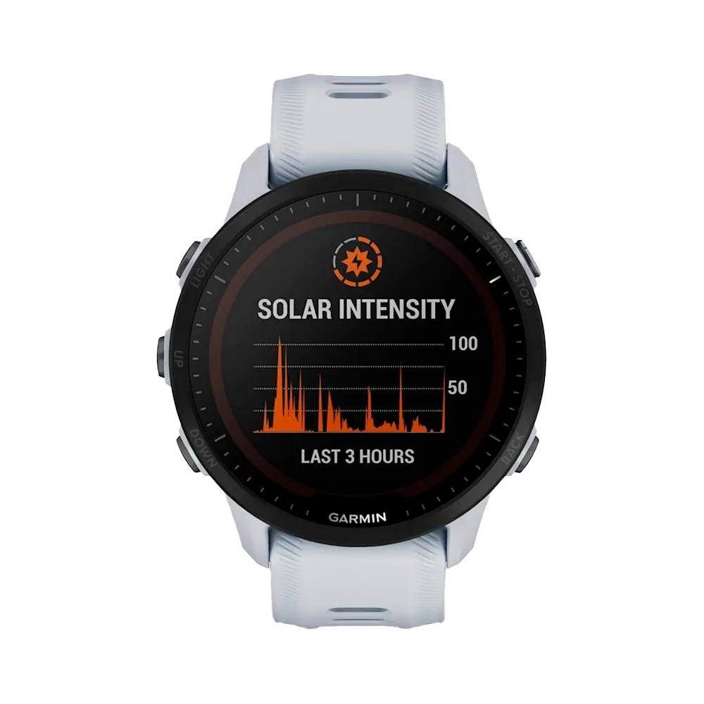 Умные часы Garmin Forerunner 955, 46.5mm, Solar Whitestone (010-02638-21)