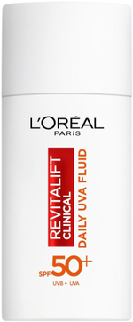 Помятая коробка Солнцезащитный крем-флюид L'Orаl Revitalift Clinical SPF50, увлажняющий с витамином С, 50 мл (Франция)