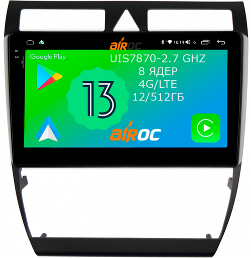 Магнитола для Audi A6 2001-2004 - Airoc 2K AU-3602 на Android 13, Быстрейшая, SIM-слот