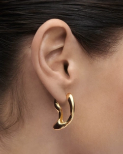Серьги Sense Hoops серебро 925 пробы покрытое золотом