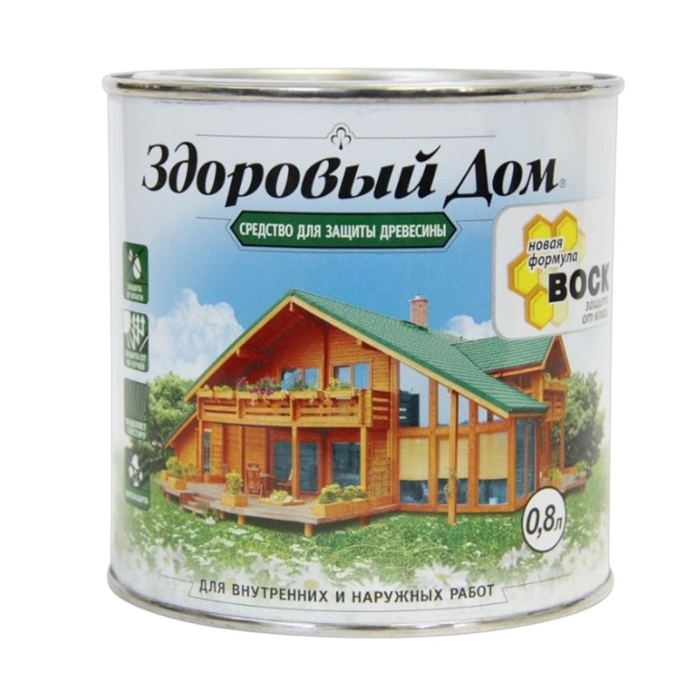Пропитка деревозащит.ср-во Здоровый Дом Еловая Зелень 0,8л Пропитка деревозащит.ср-во Здоровый Дом Еловая Зелень 0,8л