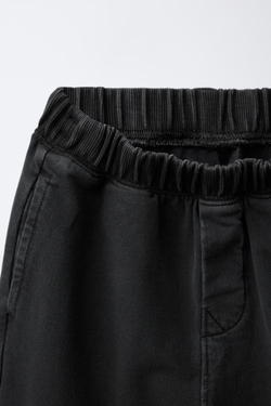ZARA ОДНОТОННЫЕ БРЮКИ-ДЖОГГЕРЫ, ЧЕРНЫЙ