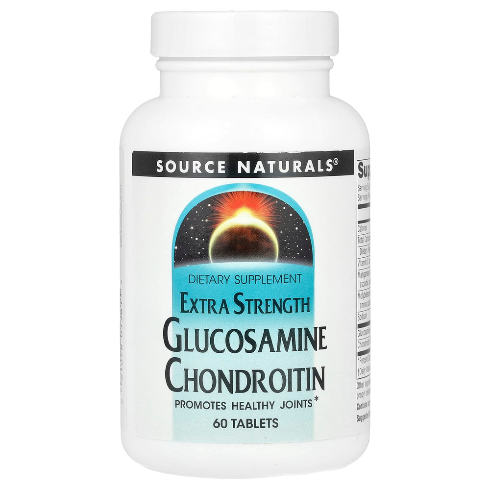 Source Naturals, глюкозамин и хондроитин, 60 таблеток