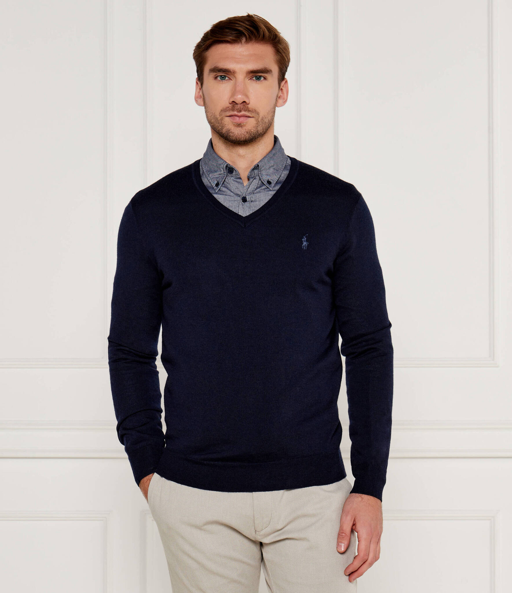 Шерстяной свитер POLO RALPH LAUREN - темно-синий(710946142)