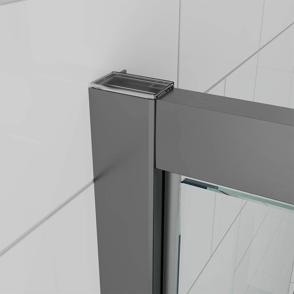 Душевая дверь Veconi Ottimo P30 GR, 700x1900, графит брашинг, стекло прозрачное