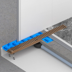 Душевой лоток Drain System 900 DS230109/19 Розовое золото, с вставкой «Lines»