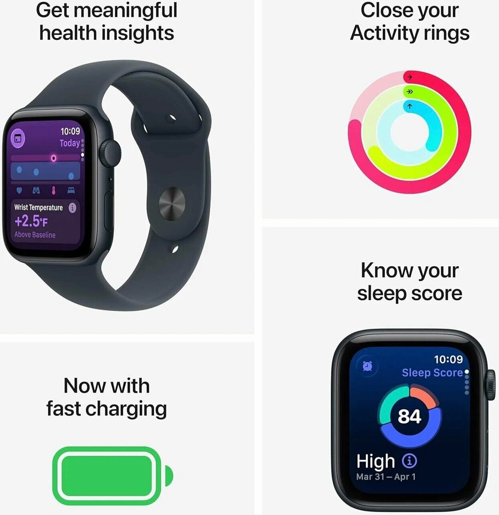 Умные часы Apple Watch SE 3 GPS 40 мм, Midnight Aluminium, Midnight Sport Band, M/L