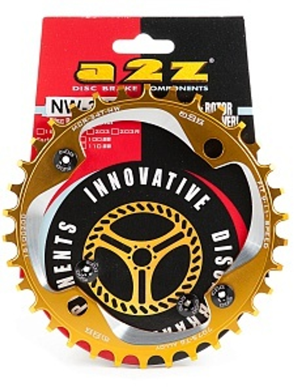 Звезда Narrow-wide A2Z 7075-T6 30T anodized GOLD w/bolts&nuts