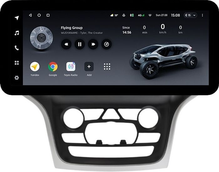 Магнитола для Jeep Grand Cherokee WK2 2013-2022 (взамен ШГУ 8.4", рамка большая) - Teyes LUX ONE ROUND монитор 12.3" 2K QLED на Android 10, Быстрая, CarPlay, 4G SIM-слот