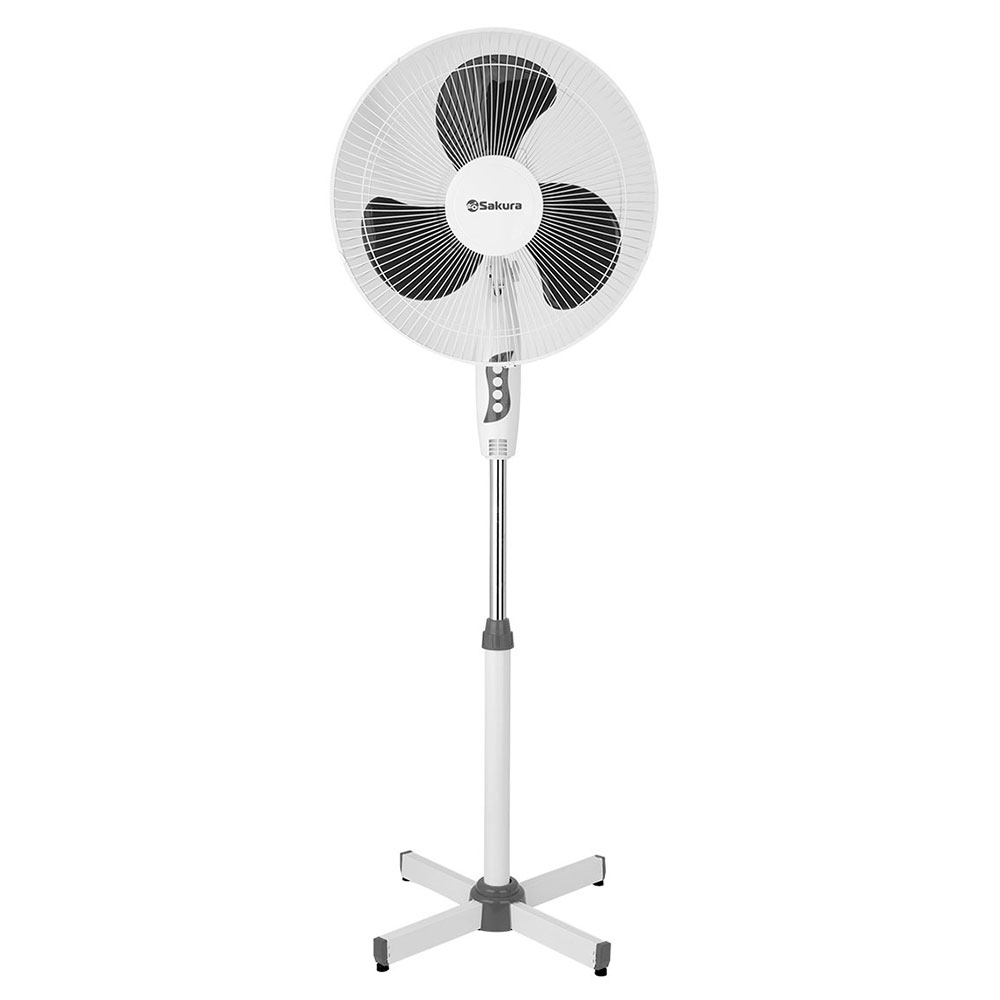 Вентилятор напольный Sakura SA-10G, белый/серый