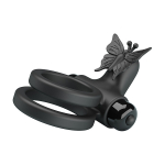 Черное эрекционное виброкольцо Pretty Love Passionate Ring IX BI-210296