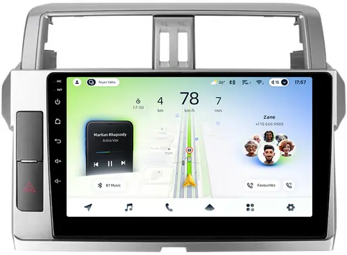 Магнитола для Toyota Land Cruiser Prado 150 2014-2017 - Teyes CC4L-DTS монитор 10.1" IPS, Android 14, Быстрая, Snapdragon 662, CarPlay, 4G SIM-слот