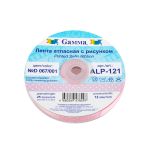 Лента атласная с рисунком 12.0 мм / 22.8 метров, D 067/001бл.-розовый/белый, Gamma ALP-121