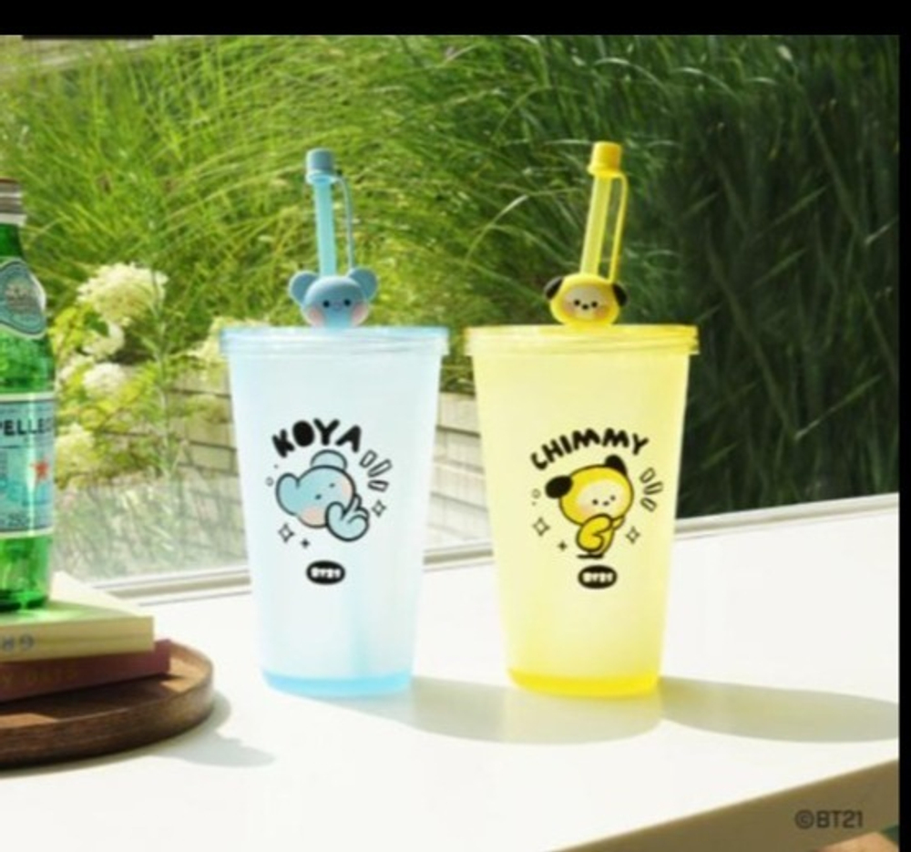 Стакан для напитков с трубочкой BT21 Koya, лицензионная серия