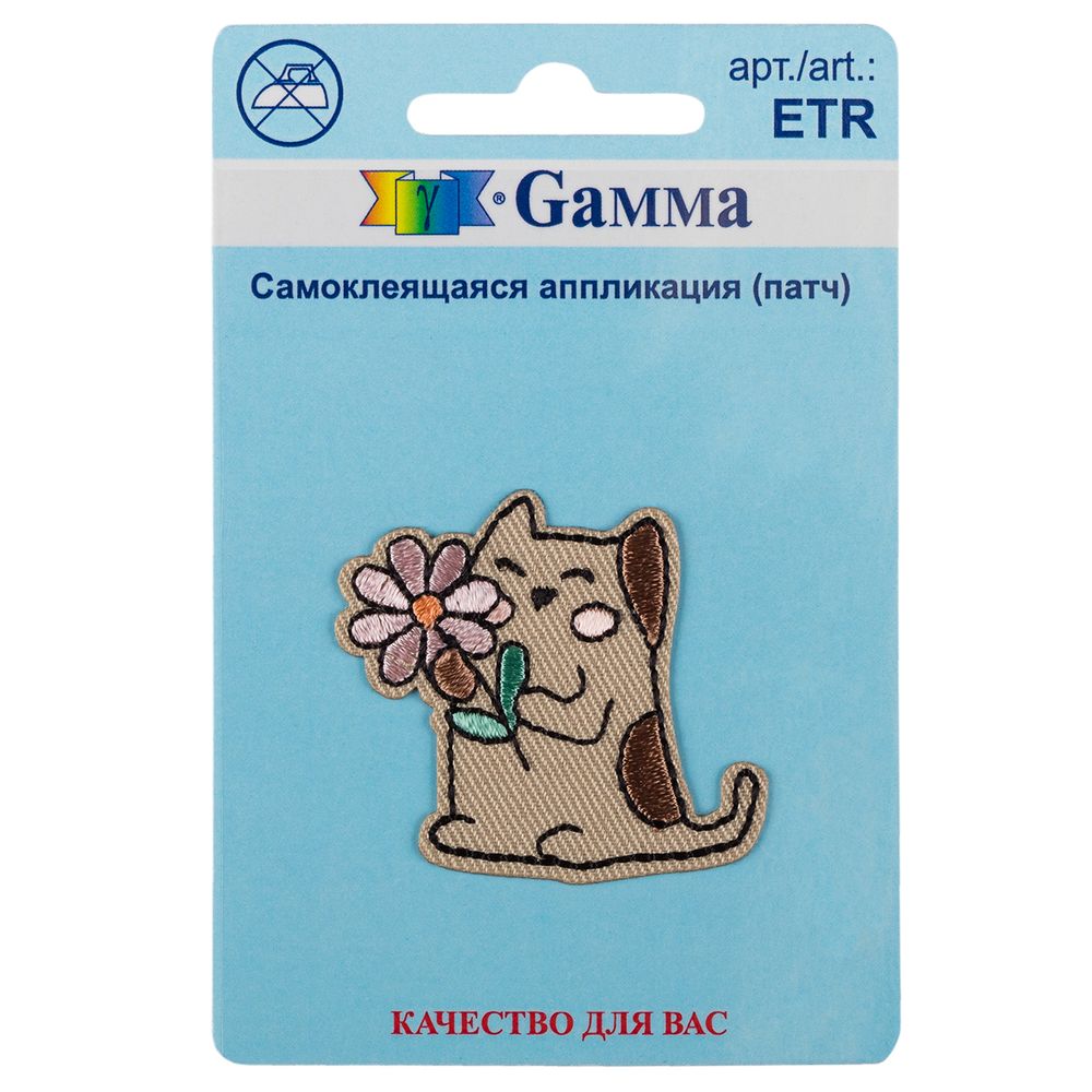 Аппликация термоклеевая "Котик с цветочком" 4.2х3.9 см, №02, 1 шт, 01-233, Gamma ETR Аппликация термоклеевая "Котик с цветочком" 4.2х3.9 см, №02, 1 шт, 01-233, Gamma ETR